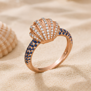 Blue Pearl Crest Ring