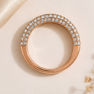 Rose Gold Half Eternity Diamond Ring